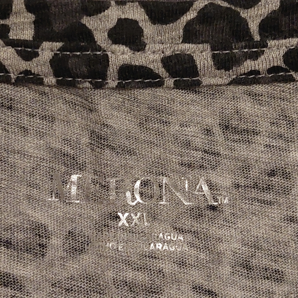 Merona black & gray leopard print shirt XXL - Picture 3 of 5